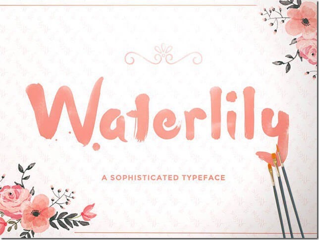 waterlily-free-font-800x600